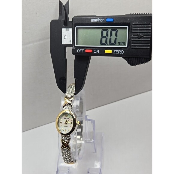 Gruen Silver Toned GR8702 Rhinestone Vintage Women's Wristwatch - 18mm - WORKS! - Picture 5 of 9